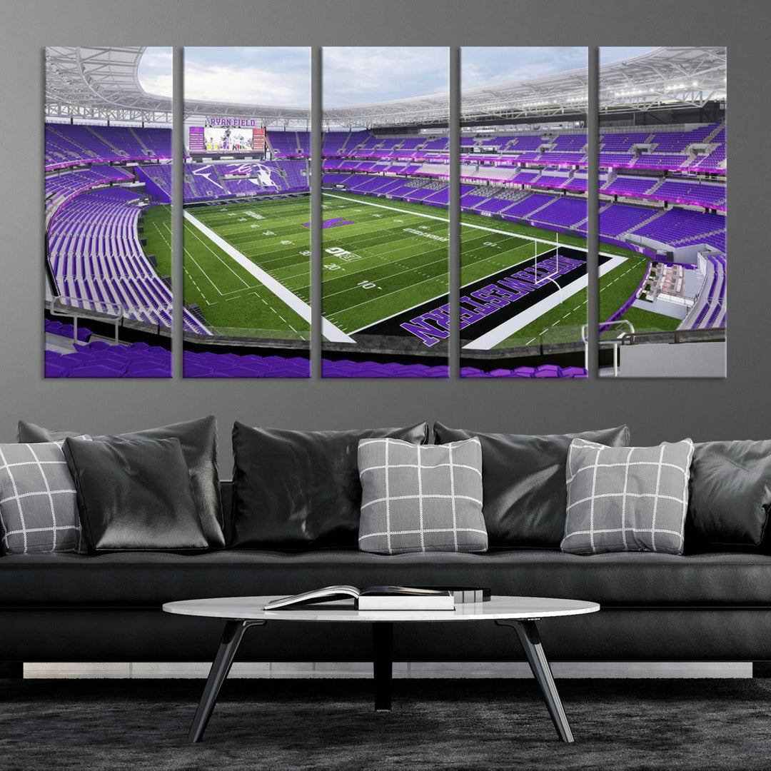 Northwestern University Wildcats Football Team Print - Evanston Ryan Field Wall Art Canvas Print