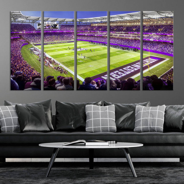 Northwestern University Wildcats Football Team Print - Evanston Ryan Field Wall Art Canvas Print