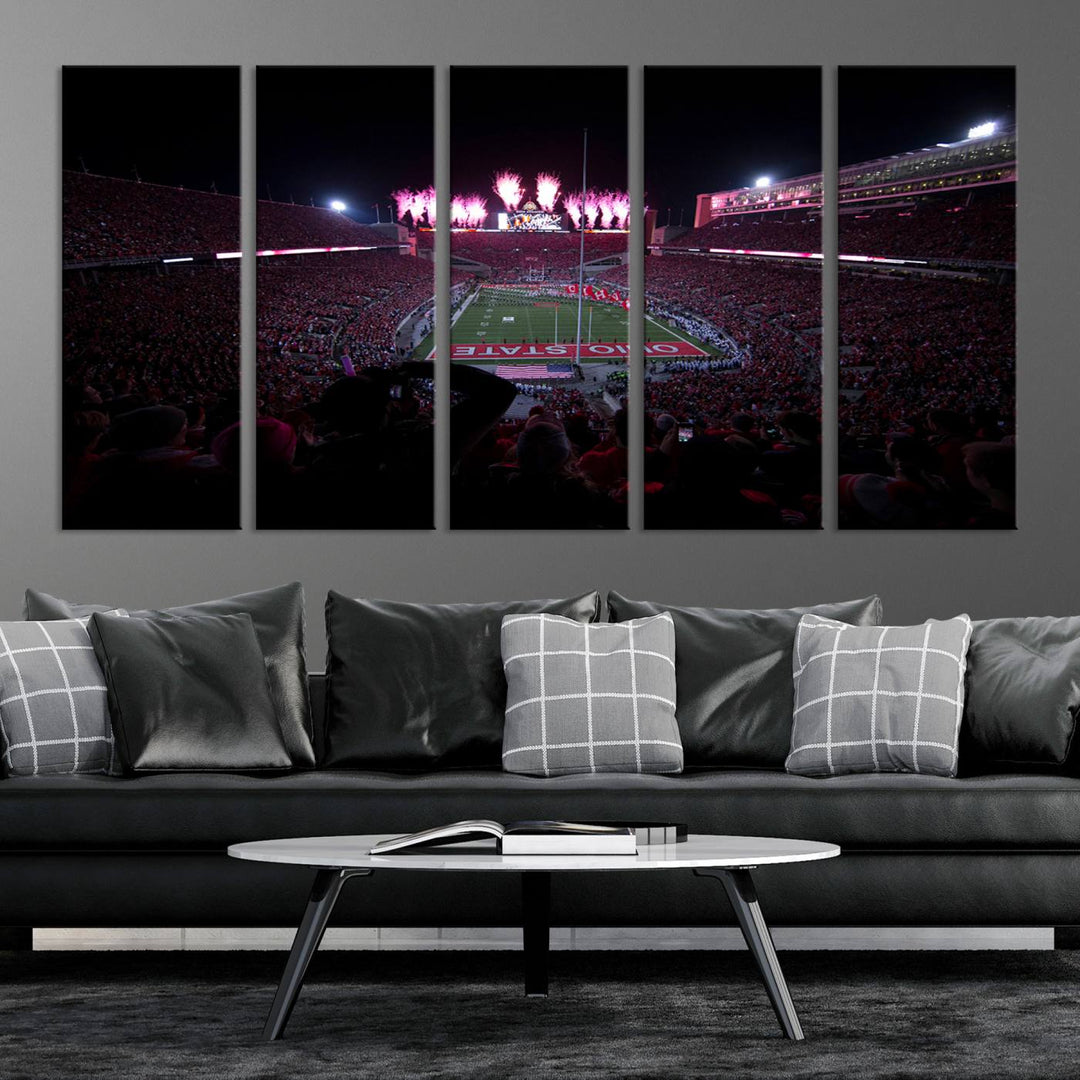 Ohio State University Buckeyes Football Team Print - Columbus Ohio Stadium Wall Art Canvas Print