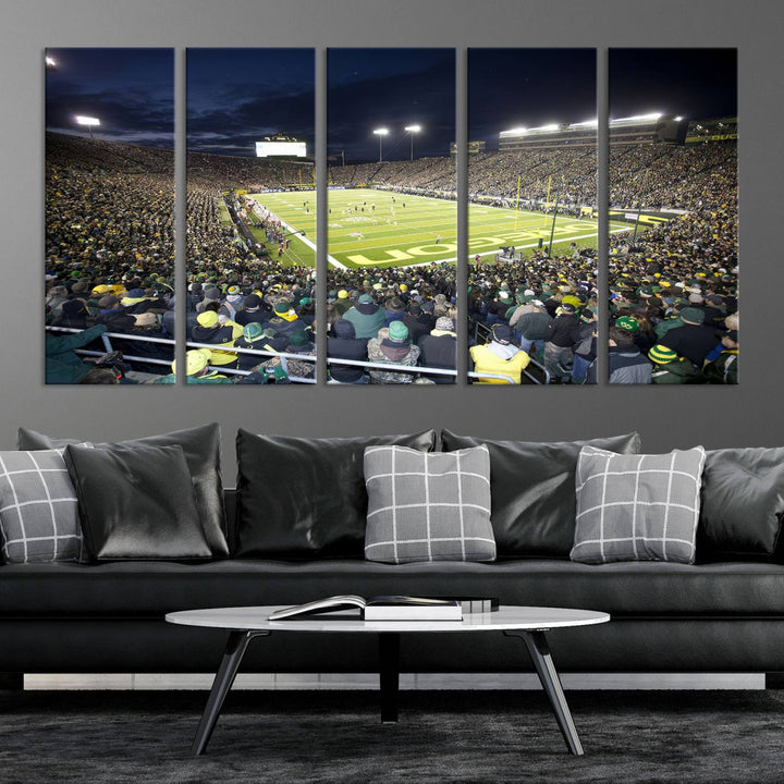 University of Oregon Ducks Football Team Print - Eugene Autzen Stadium Wall Art Canvas Print