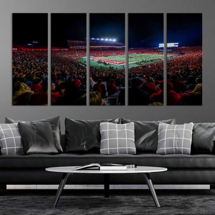 Rutgers Scarlet Knights Football Team Print - SHI Stadium, Piscataway Wall Art Canvas Print