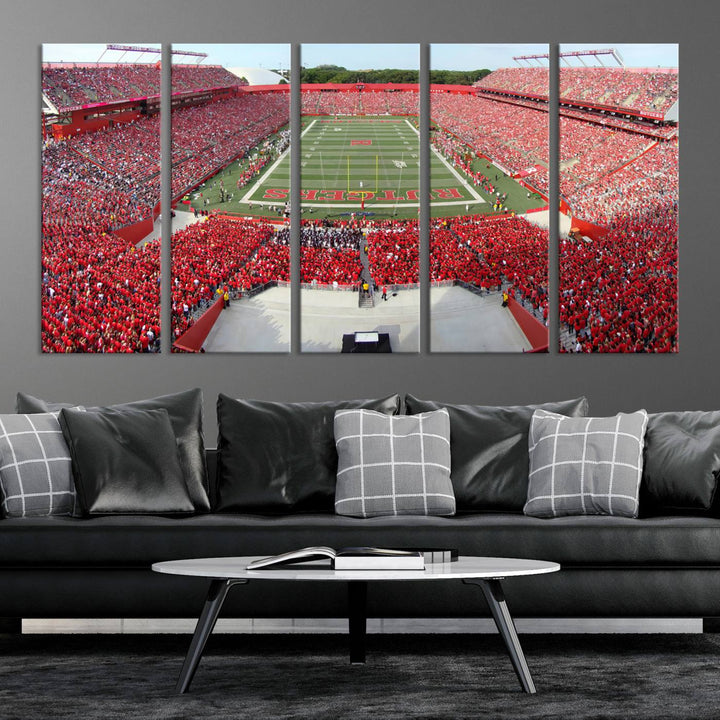 Rutgers Scarlet Knights Football Team Print - Piscataway SHI Stadium Wall Art Canvas Print