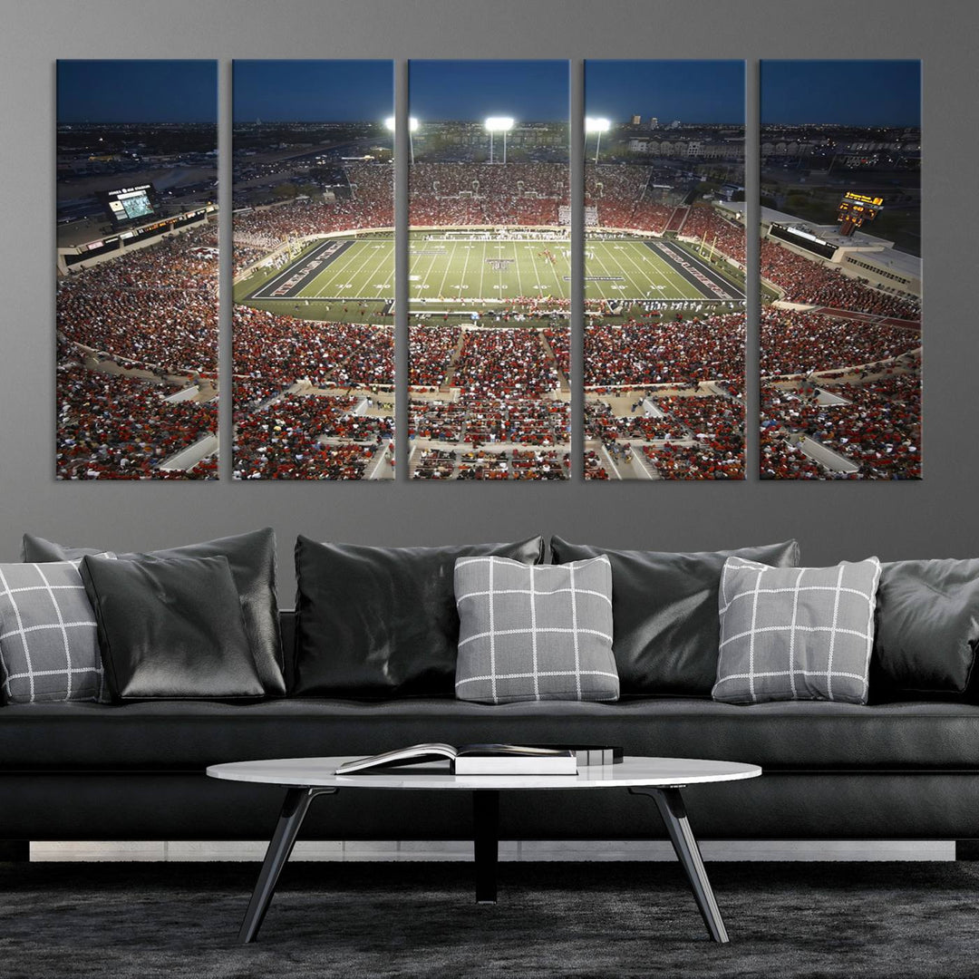 Texas Tech Red Raiders Football Team Print - Lubbock Jones AT&T Stadium Wall Art Canvas Print