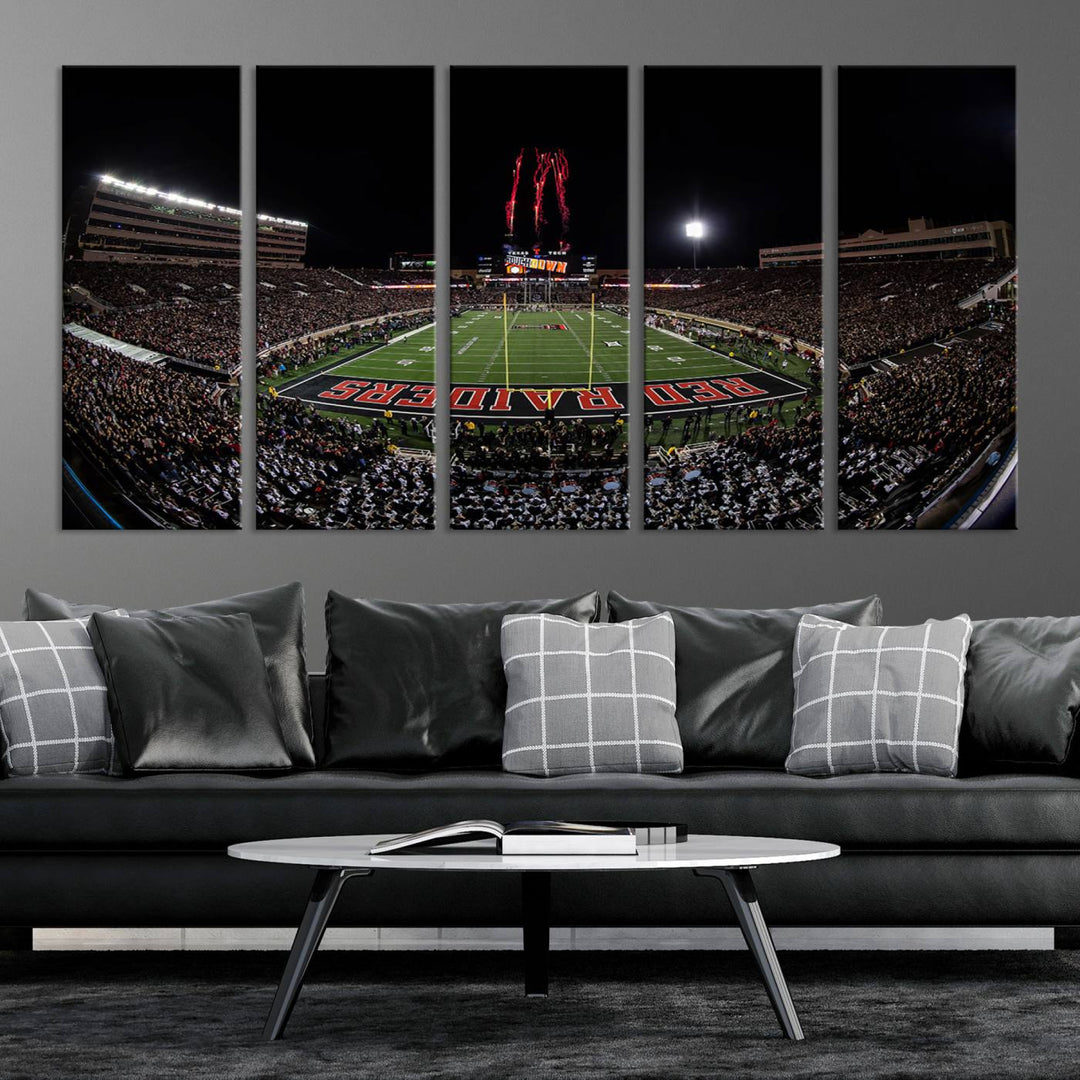 Texas Tech Red Raiders Football Team Print - Lubbock Jones AT&T Stadium Wall Art Canvas Print