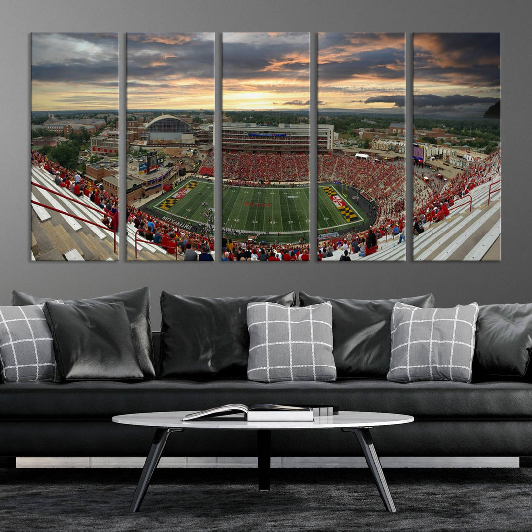 University of Maryland Terrapins Football Team Print - College Park SECU Stadium Wall Art Canvas Print