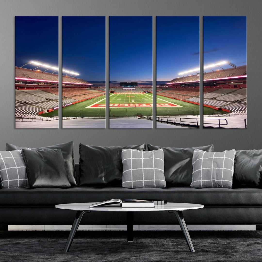 Rutgers Scarlet Knights Football Team Print - Piscataway SHI Stadium Wall Art Canvas Print