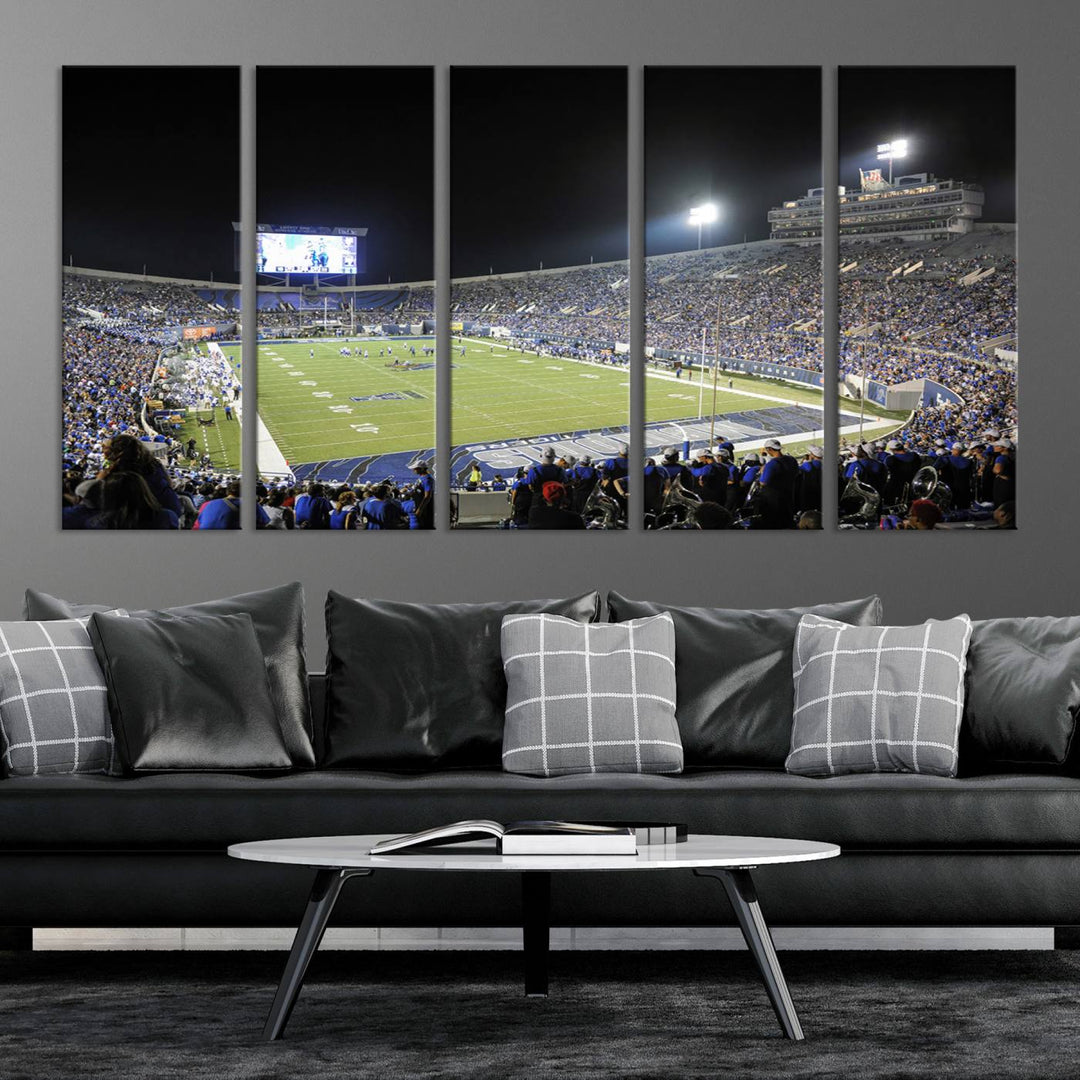 University of Memphis Tigers Football Team Print - Memphis Simmons Bank Liberty Stadium Wall Art Canvas Print