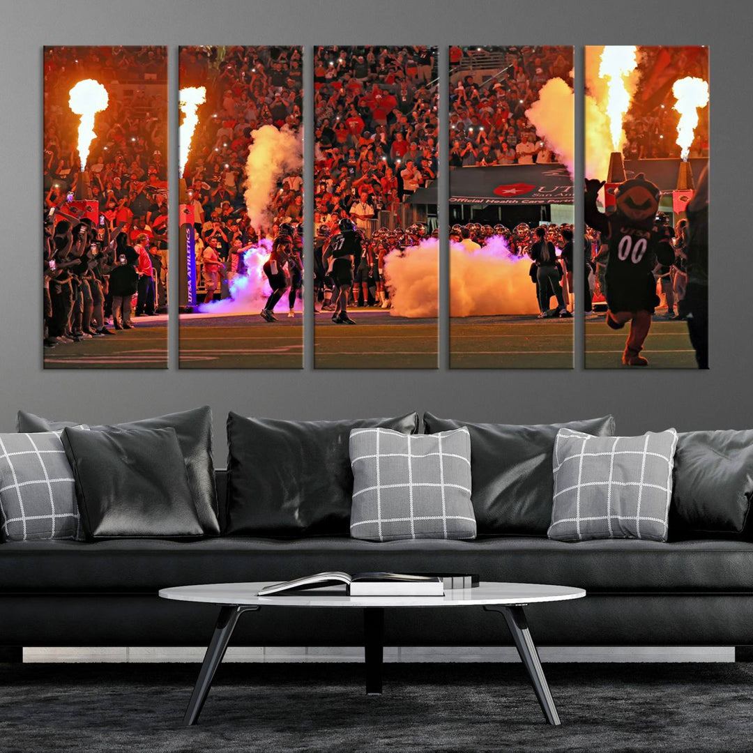 The University of Texas at San Antonio Roadrunners Football Team Print - San Antonio Alamodome Wall Art Canvas Print