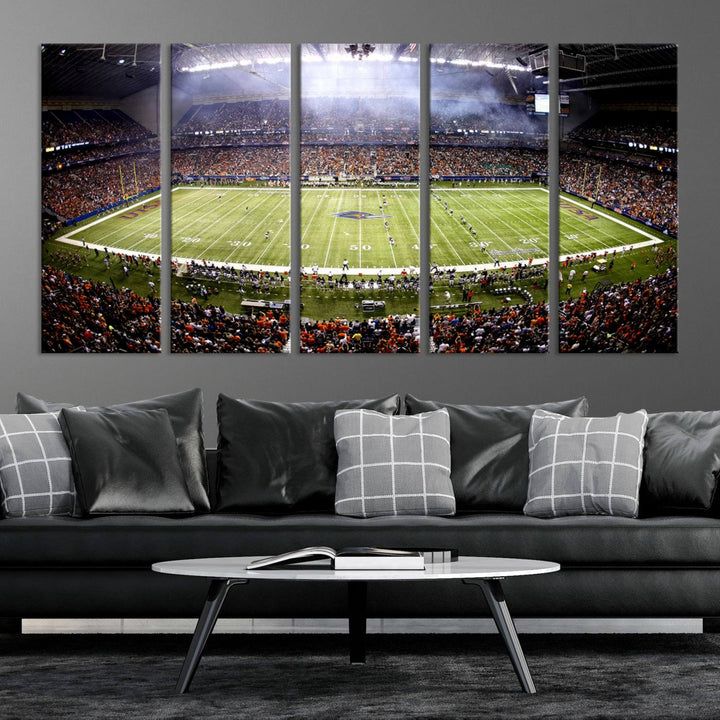 The University of Texas at San Antonio Roadrunners Football Team Print - San Antonio Alamodome Wall Art Canvas Print