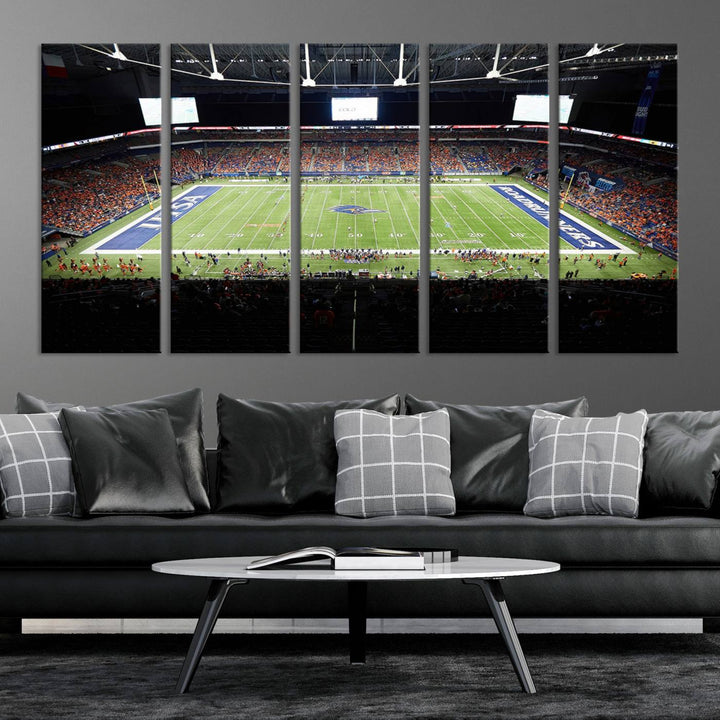 The University of Texas at San Antonio Roadrunners Football Team Print - San Antonio Alamodome Wall Art Canvas Print