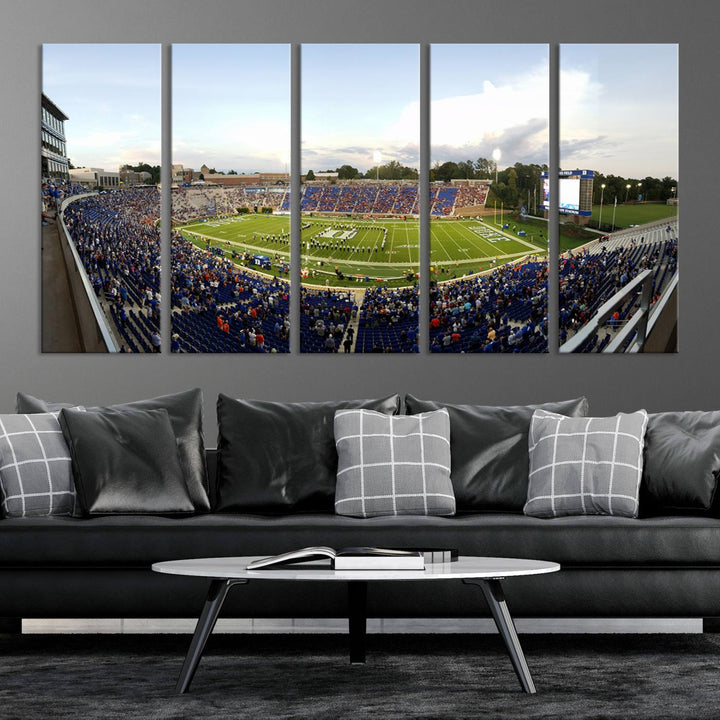 Wallace Wade Stadium print featuring a green field and sky.