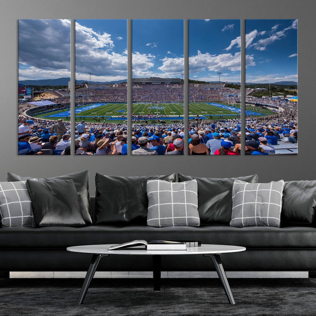 Air Force Falcons Football Team Print - Colorado Springs Falcon Stadium Wall Art Canvas Print