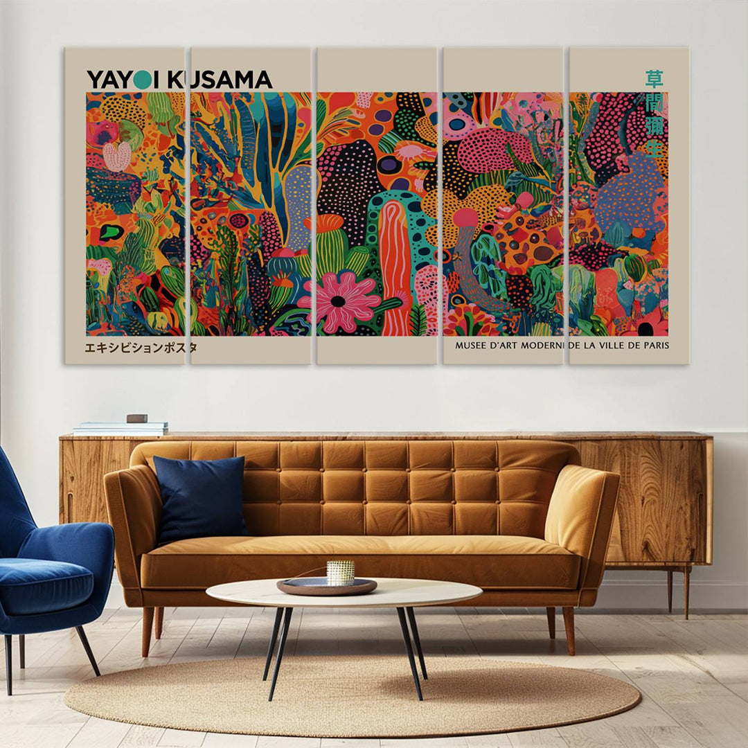 Framed Yayoi Kusama 1986 Wall Art Print adds contemporary style.