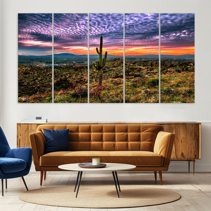 Arizona Desert Sunset Wall Art Canvas Print, Phoenix Wall Art Print