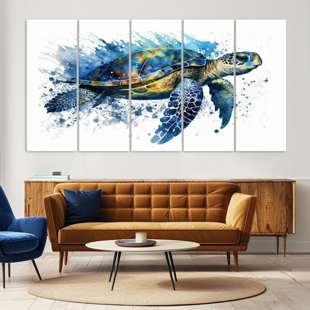 Watercolor Turtle Wall Art Canvas Print