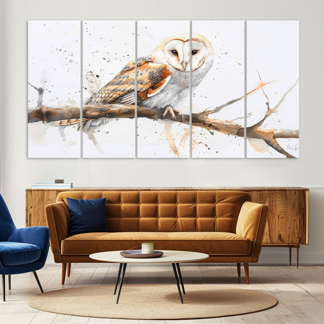 Nature enthusiasts will love the Barn Owl Wall Art on Branch, a stunning canvas print that is ready to hang and beautifully framed.