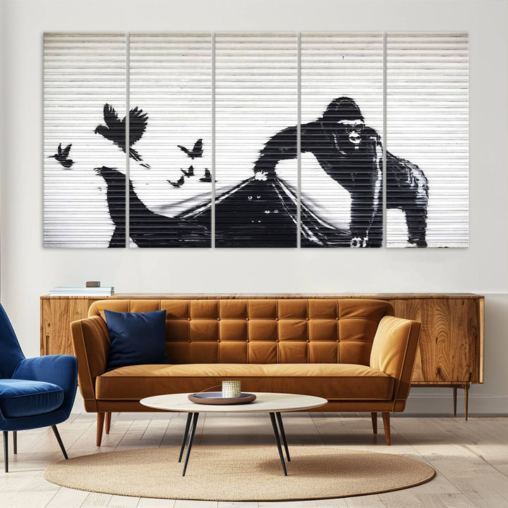 Banksy London Zoo Graffiti Wall Art Canvas Print