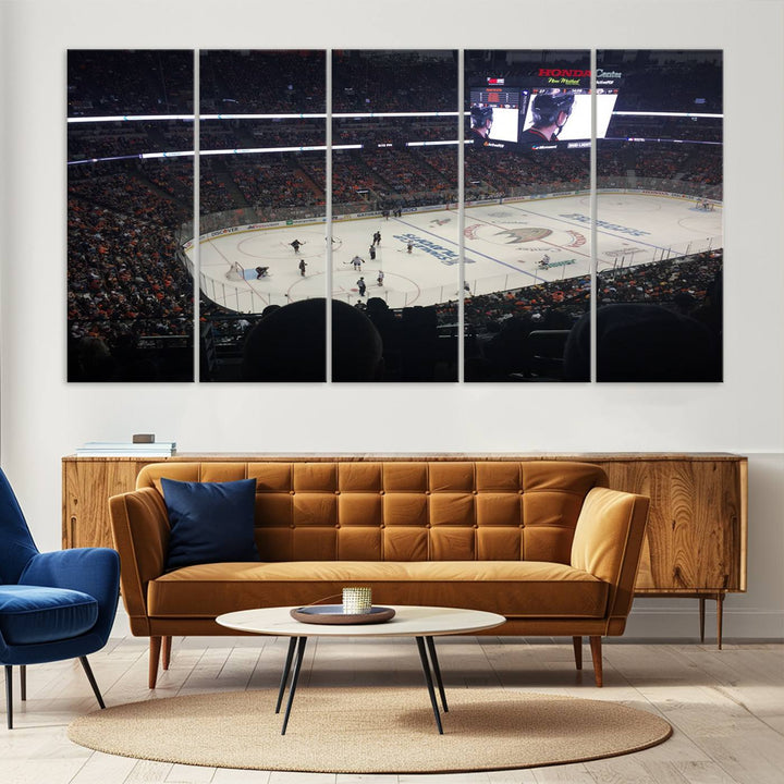 Honda Center California Anaheim Ducks Hockey Stadium Wall Art Canvas Print