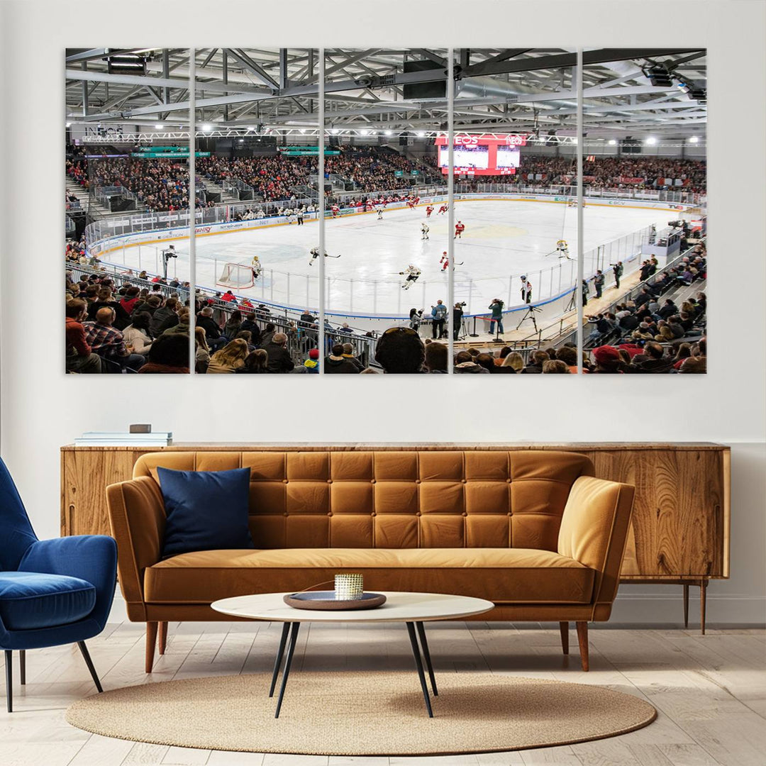 Lausanne Arena Ice Hockey Stadium Wall Art Canvas Print