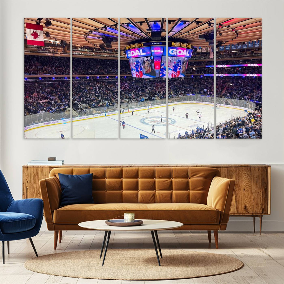 Madison New York Rangers Hockey Stadium Wall Art Canvas Print