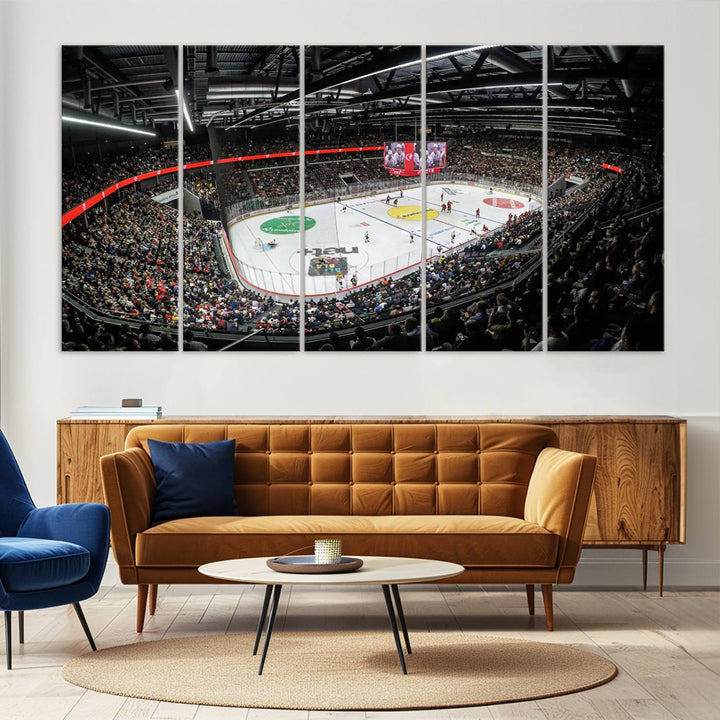 Vaudoise Lausanne Ice Hockey Arena Stadium Wall Art Canvas Print