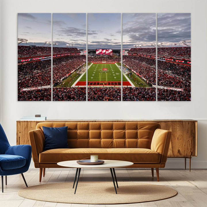 Florida Tampa Raymond James Stadium Wall Art Canvas Print - NFL Football Stadium Print