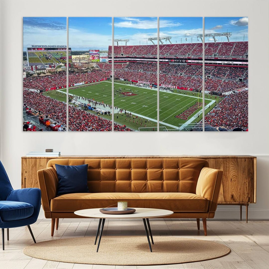 Florida Tampa Raymond James Stadium Wall Art Canvas Print - NFL Football Stadium Print