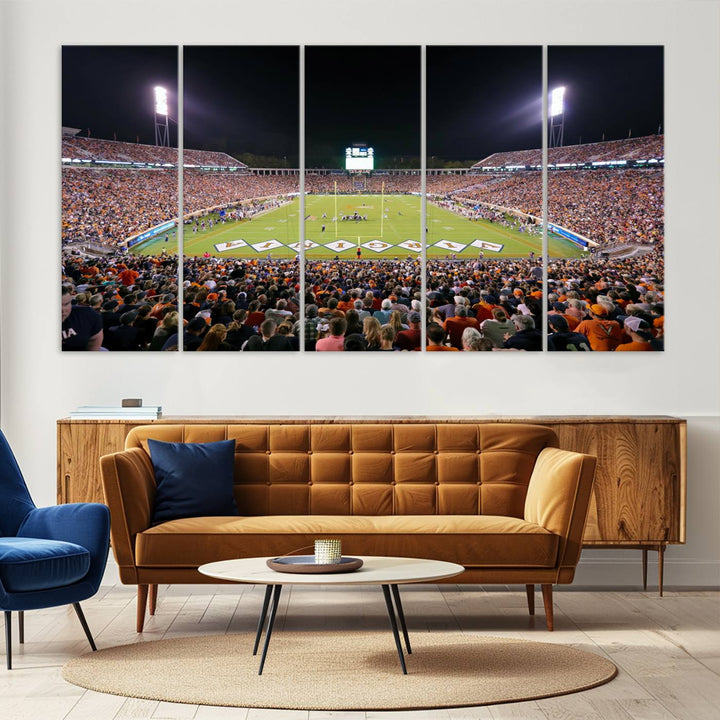 Virginia Cavaliers Football Team Print - Charlottesville Scott Stadium Wall Art Canvas Print