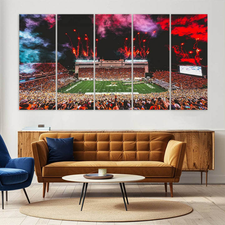 Virginia Tech Hokies Football Team Print - Blacksburg Lane Stadium Wall Art Canvas Print