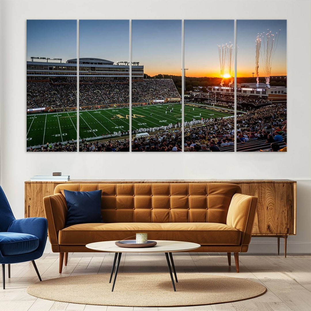 Demon Deacons Football Team Print - Winston-Salem Allegacy Federal Credit Union Stadium Wall Art Canvas Print