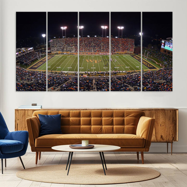 Demon Deacons Football Team Print - Winston-Salem Allegacy Federal Credit Union Stadium Wall Art Canvas Print