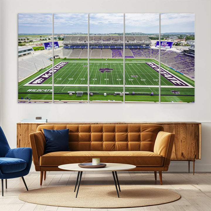 KState Wildcats Football Team Print - Manhattan Bill Snyder Family Football Stadium Wall Art Canvas Print