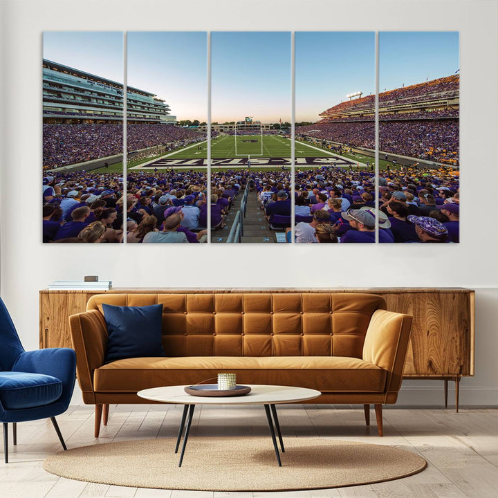 Kansas State University Wildcats Football Team Print - Manhattan Bill Snyder Family Football Stadium Wall Art Canvas Print