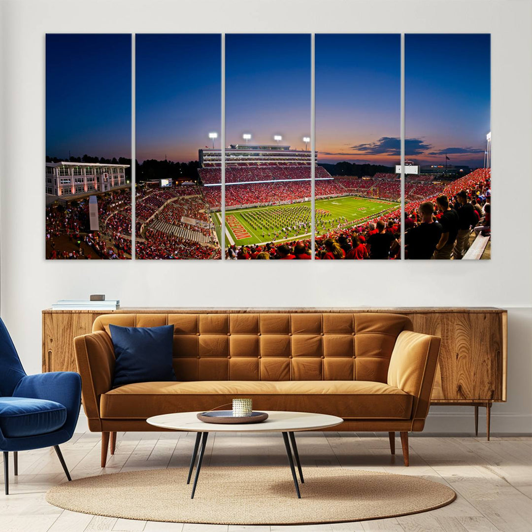 Wolfpack Football Team Print - Raleigh Carter-Finley Stadium Wall Art Canvas Print