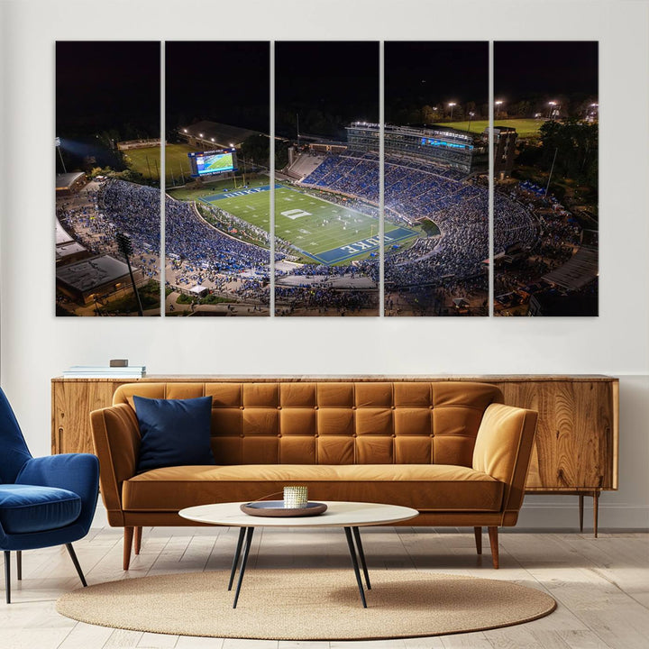 Duke University Blue Devils Football Team Print - Durham Wallace Wade Stadium Wall Art Canvas Print