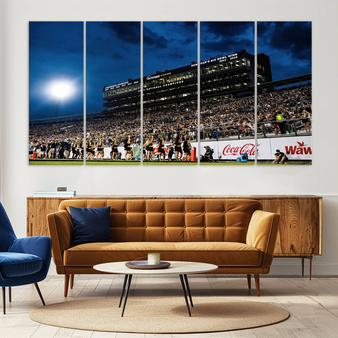 UCF Knights Football Team Print - Orlando FBC Mortgage Stadium Wall Art Canvas Print