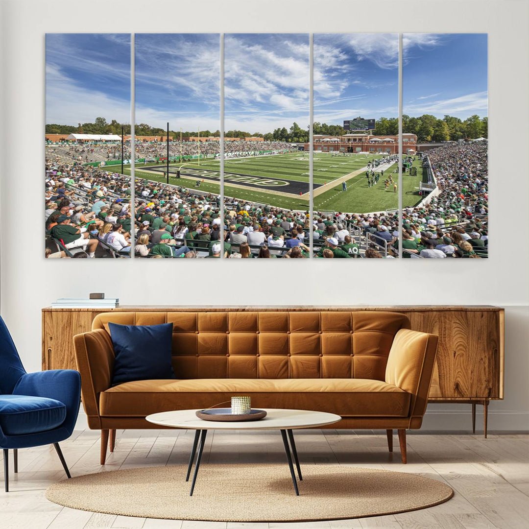 University of Charlotte 49ers Football Team Print - Charlotte Jerry Richardson Stadium Wall Art Canvas Print