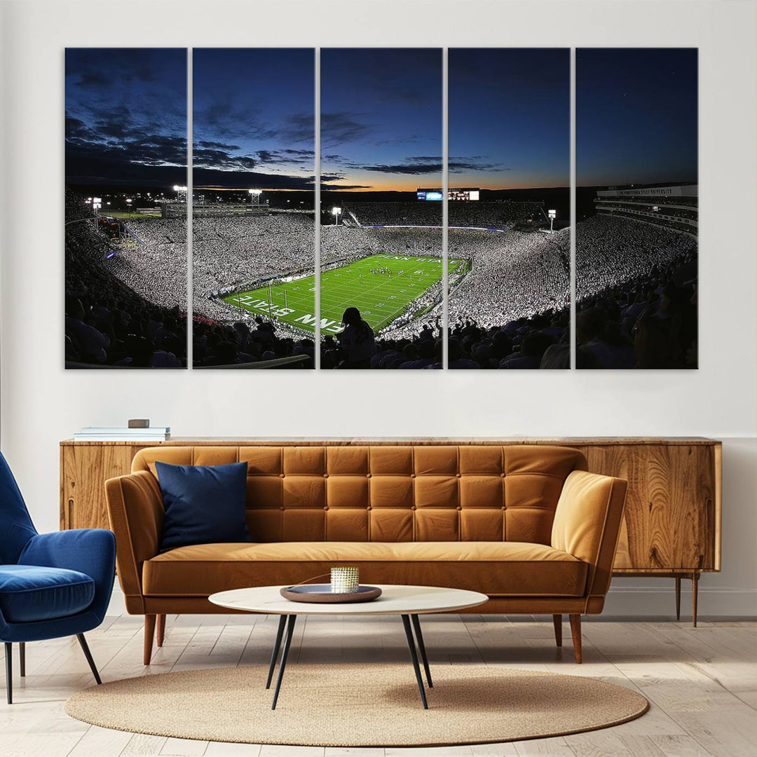 Penn State Nittany Lions Football Team Print - University Park Beaver Stadium Wall Art Canvas Print