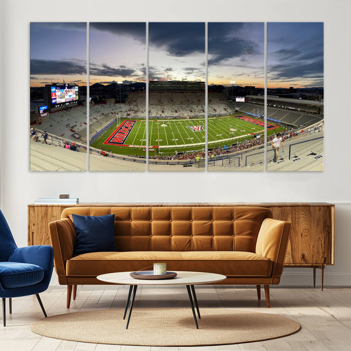 Arizona Wildcats Football Team Print - Tucson Arizona Stadium Wall Art Canvas Print