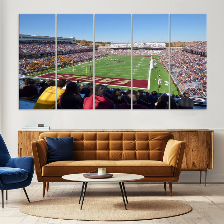 Boston College Eagles Football Team Print - Boston Alumni Stadium Wall Art Canvas Print