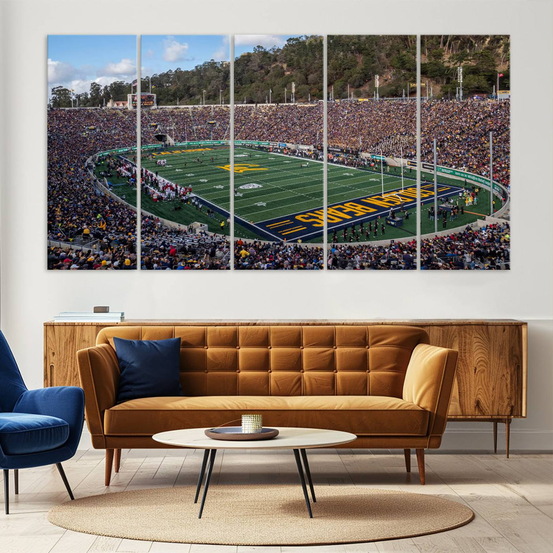 University of California Golden Bears Football Team Print - Berkeley California Memorial Stadium Wall Art Canvas Print