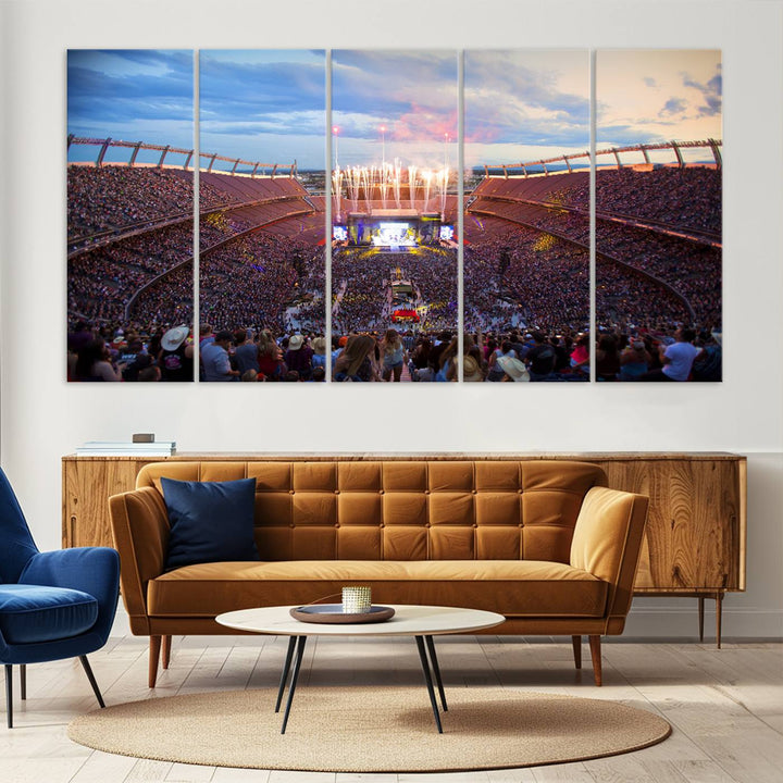 Denver Broncos Football Team Print - Empower Field at Mile High Stadium Wall Art Canvas Print