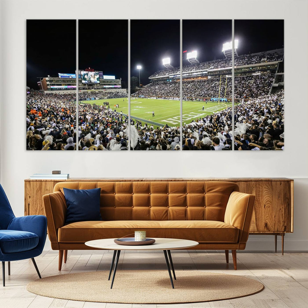 Georgia Tech Yellow Jackets Football Team Print - Atlanta Bobby Dodd Stadium Wall Art Canvas Print