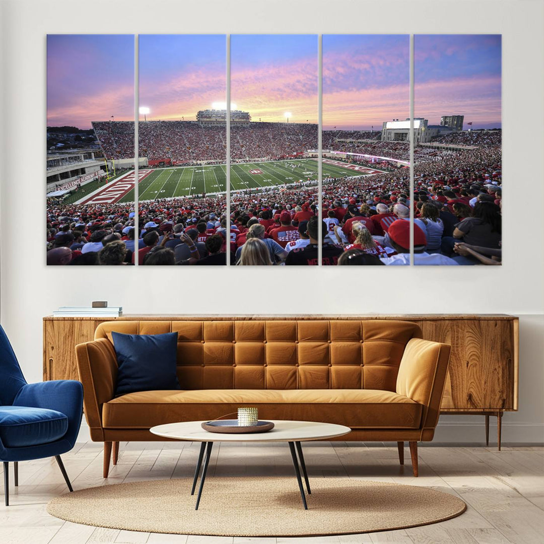 Indiana University Hoosiers Football Team Print - Bloomington Memorial Stadium Wall Art Canvas Print