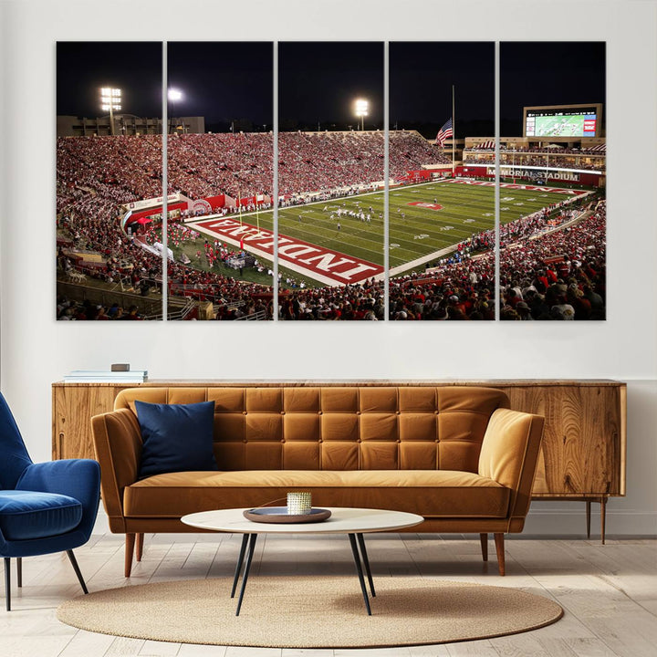 Indiana University Hoosiers Football Team Print - Bloomington Memorial Stadium Wall Art Canvas Print