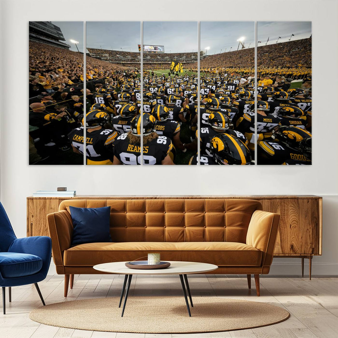 Iowa University Hawkeyes Football Team Print - Iowa City Kinnick Stadium Wall Art Canvas Print