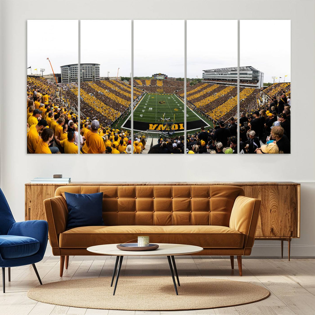 Iowa University Hawkeyes Football Team Print - Iowa City Kinnick Stadium Wall Art Canvas Print