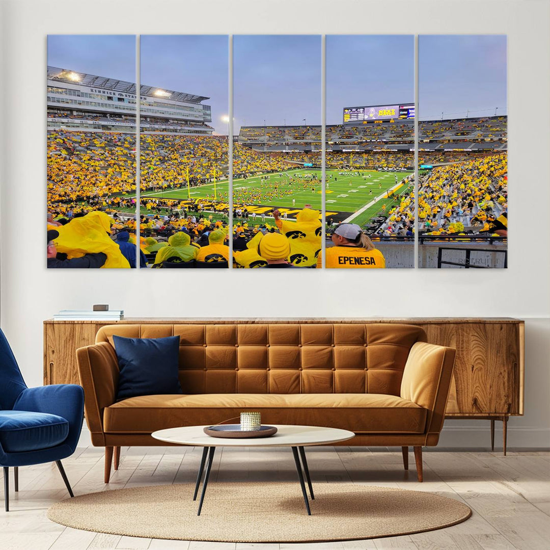 Iowa University Hawkeyes Football Team Print - Iowa City Kinnick Stadium Wall Art Canvas Print