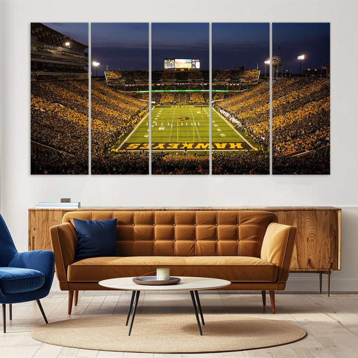 Iowa University Hawkeyes Football Team Print - Iowa City Kinnick Stadium Wall Art Canvas Print