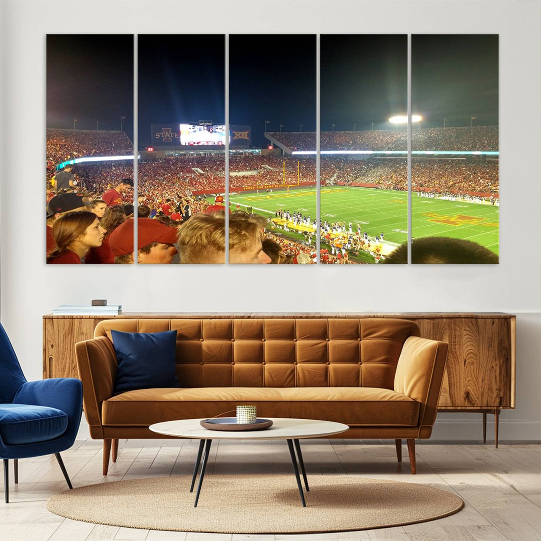 Iowa State University Cyclones Football Team Print - Jack Trice Stadium Ames Wall Art Canvas Print